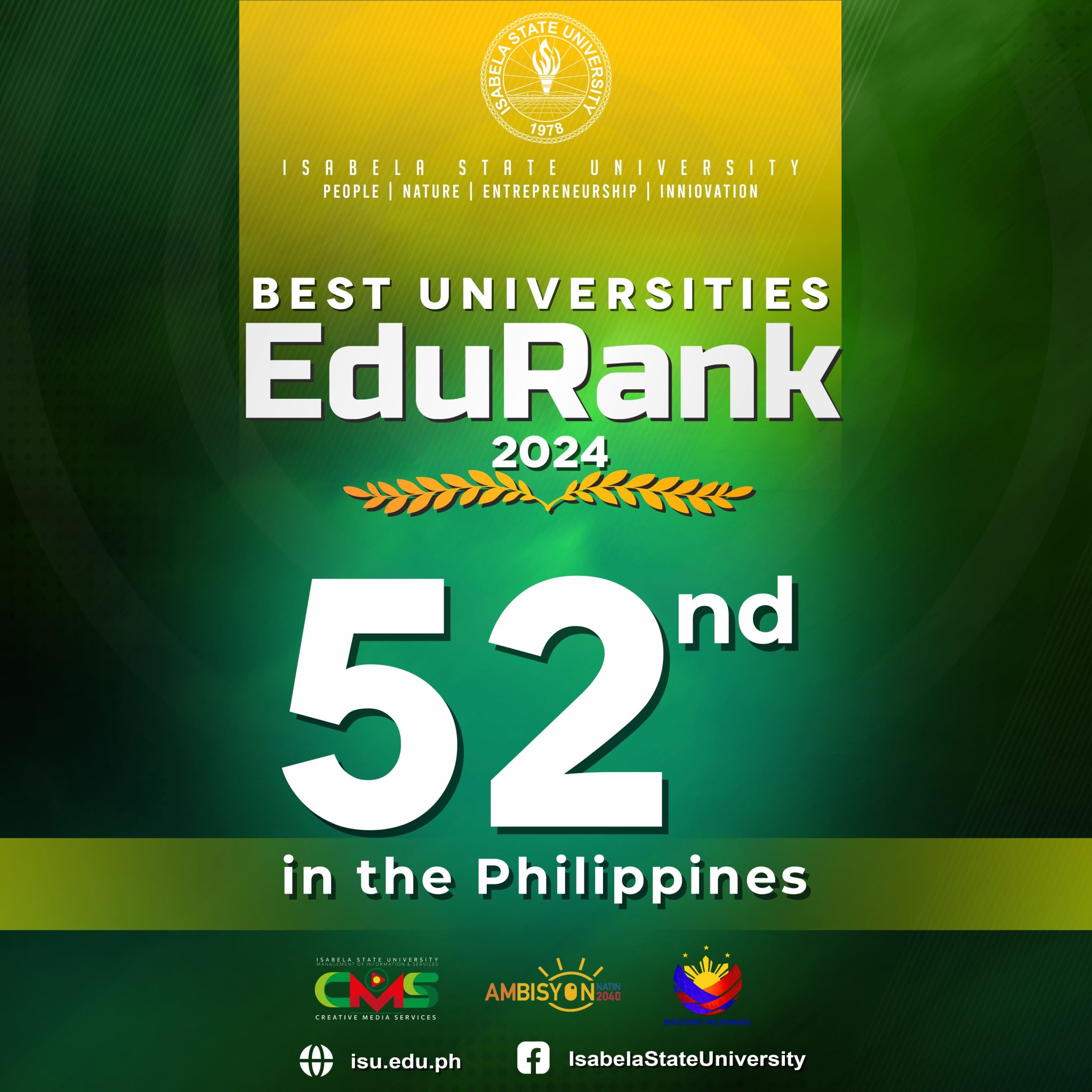 ISU among the top 100 Universities in the Philippines Isabela State